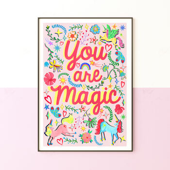 You Are Magic Unicorn Print | Storybook Nursery Wall Art, 2 of 11