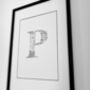 'Letter P' Linear Illustration Print, thumbnail 1 of 7