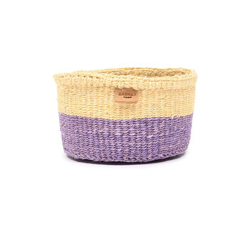 Kodi: Lavender And Yellow Colour Block Woven Basket, 2 of 8