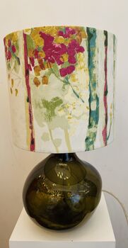 Olive Green 24cm Recycled Handmade Glass Table Lamp, 3 of 6