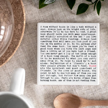 Set Of Two Ceramic Book Coasters In Gift Box, 6 of 11