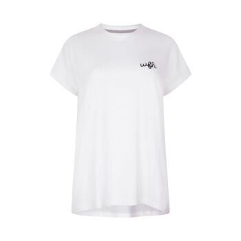 'Wfh' Embroidered Classic Oversized Women's Tee, 2 of 2