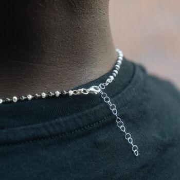 Black And Silver Moon Cut Bead Chain Necklace, 3 of 10