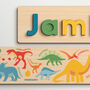 Personalised Dinosaurs Wooden Name Puzzle, thumbnail 2 of 6