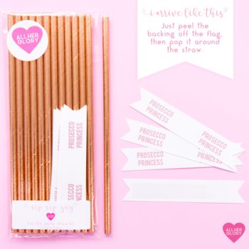 Pink Paper Straws Hen Party Drinkware, 3 of 5