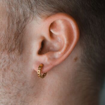 925 Silver Cuban Huggie Earring For Men, 6 of 10