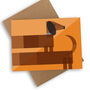 Sausage Dog Card Blue Or Orange. Eco Friendly, thumbnail 2 of 2