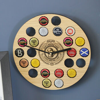 Personalised Clock Beer Bottle Cap Collector Gift, 2 of 5