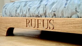 Personalised Oak Dog Bed, 4 of 9