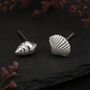 Mismatched Sterling Silver Shell Stud Earrings, thumbnail 3 of 8