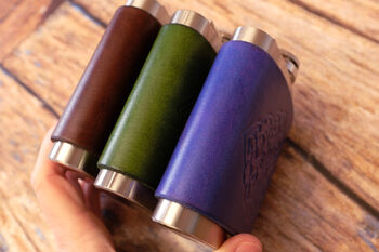 Hand Dyed Leather Flask 6oz, 6 of 12