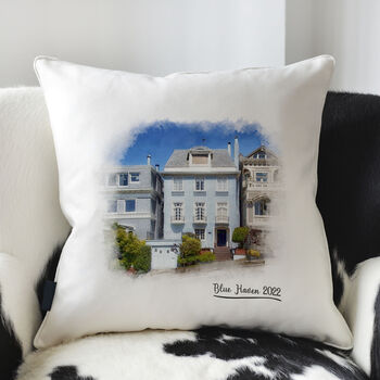 Personalised House Digital Drawing Cushion, 2 of 5