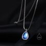 Aurora Moonstone Pendant Necklace In Sterling Silver, thumbnail 2 of 11