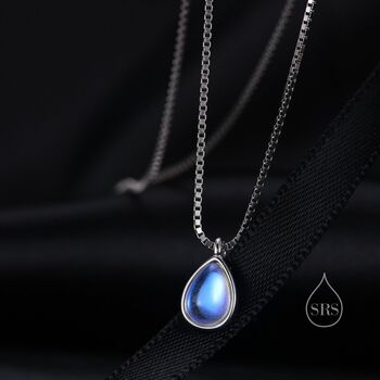 Aurora Moonstone Pendant Necklace In Sterling Silver, 2 of 11