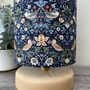 Indigo William Morris Mini Scale Strawberry Thief Patterned Lampshades, thumbnail 2 of 9