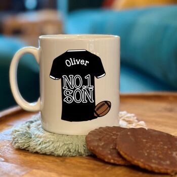 No.One Relative Personalised Rugby Shirt Mug, 4 of 7