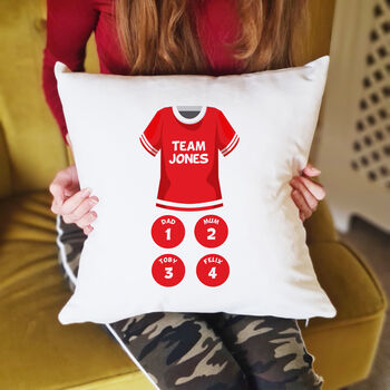 Personalised Football Family Cushion Gift, 4 of 7