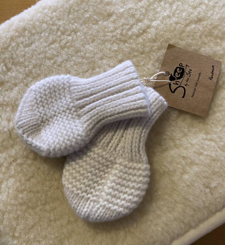 Cream Cashmere / Merino Wool Baby Mittens By Heliotique