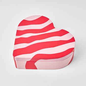 Heart Shaped Tin In Swedish Design Filled With Swedish Candy Kärlek, 4 of 6
