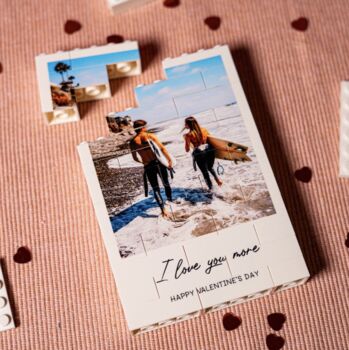 Personalised Couples Lego® Brick Photo Block. Custom Anniversary, Valentine's Day Gift For Him Her, 3 of 6