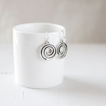 Silver Plated Spiral Earrings, 6 of 9