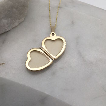 9ct Solid Gold Heart Locket Necklace, 4 of 8