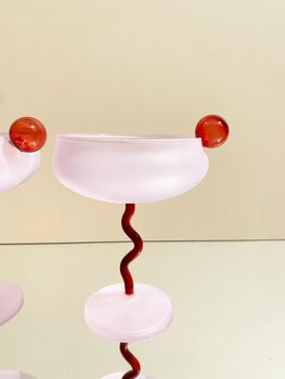 Tease Me Frosted Cocktail Glass Pink + Red, 5 of 6