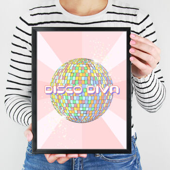 Disco Diva Mirror Ball Art Print, 3 of 3