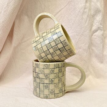 Ceramic Mug With Geometric Pencil Drawing, 2 of 2