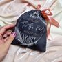 Handmade Dark Feather Reusable Wedding Gift Pouch, thumbnail 1 of 8