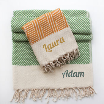 Personalised Cotton Throw, Gift For Wedding, 9 of 11
