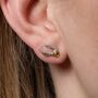 Harry Potter Sterling Silver Golden Snitch Stud Earrings With Crystals, thumbnail 2 of 4