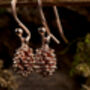 Rose Gold Pinecone Earrings, thumbnail 2 of 4