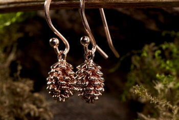 Rose Gold Pinecone Earrings, 2 of 4