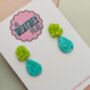Splat Drop Glitter Resin Statement Earrings / Artist Statement Jewellery Pop Art Inspired Gift / Retro Nickelodeon Vibes / Abstract Drop Jewellery Bold Colourful Statement / Art Teacher Gift Creative Sparkle Accessory, thumbnail 8 of 10