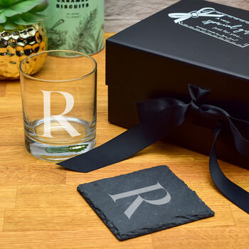 Personalised Classic Initial Engraved Whiskey Glass, 4 of 8