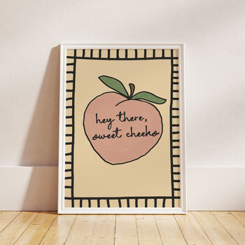 Hey There Sweet Cheeks Cute Bathroom Print, 2 of 9