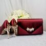 Burgundy Bridal Shoes And Matching Bag, thumbnail 1 of 8