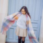 Pink Blue Plaid Warm Wrap Scarf, thumbnail 5 of 8