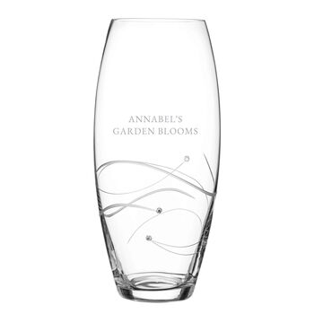 Personalised Tapered Spiral Barrel Vase With Crystals, 8 of 9