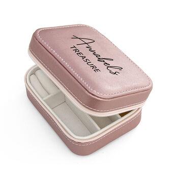 Personalised Sparkly Pink 'My Treasure' Jewellery Case, 4 of 5