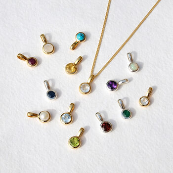 October Birthstone Opal Gold Plated Charm Necklace, 5 of 12
