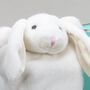 Personalised Embroidery Cream Bunny Hot Water Cover Nb, thumbnail 6 of 6