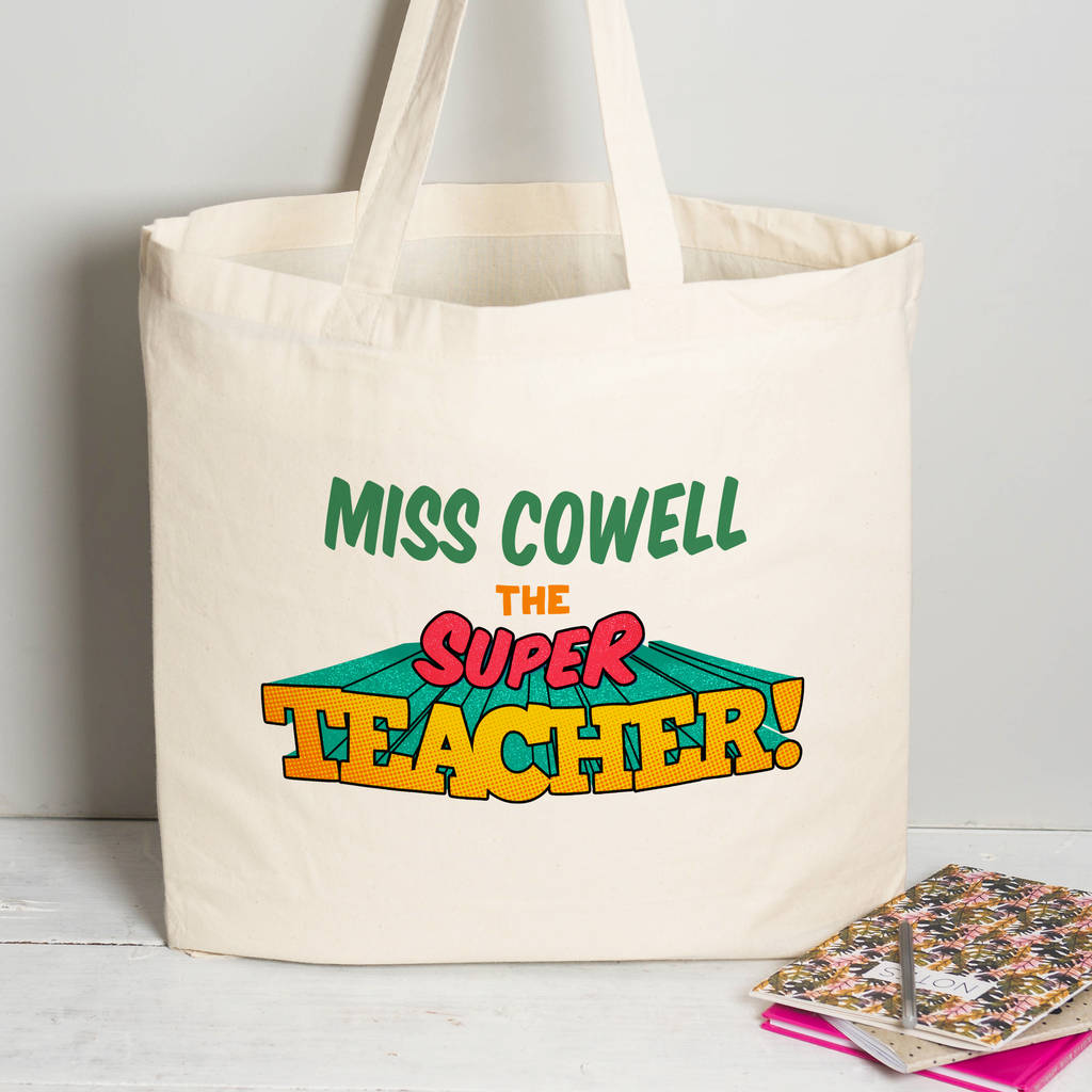 Personalised Teachers Retro Tote Bag By FromLucy&Co