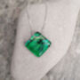 Emerald Green Glass Pendant Necklace, thumbnail 8 of 10