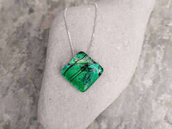 Emerald Green Glass Pendant Necklace, 8 of 10