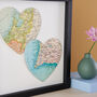 Two Map Hearts Personalised Engagement Print Gift, thumbnail 5 of 7