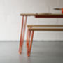 Dining Set With Industrial Hairpin Legs In Oak, thumbnail 3 of 11