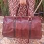 Genuine Leather Holdall Duffel Weekender, thumbnail 7 of 12