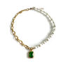 Evia Luxe 18k Gold Plated Asymmetric Pearl Necklace, thumbnail 1 of 2